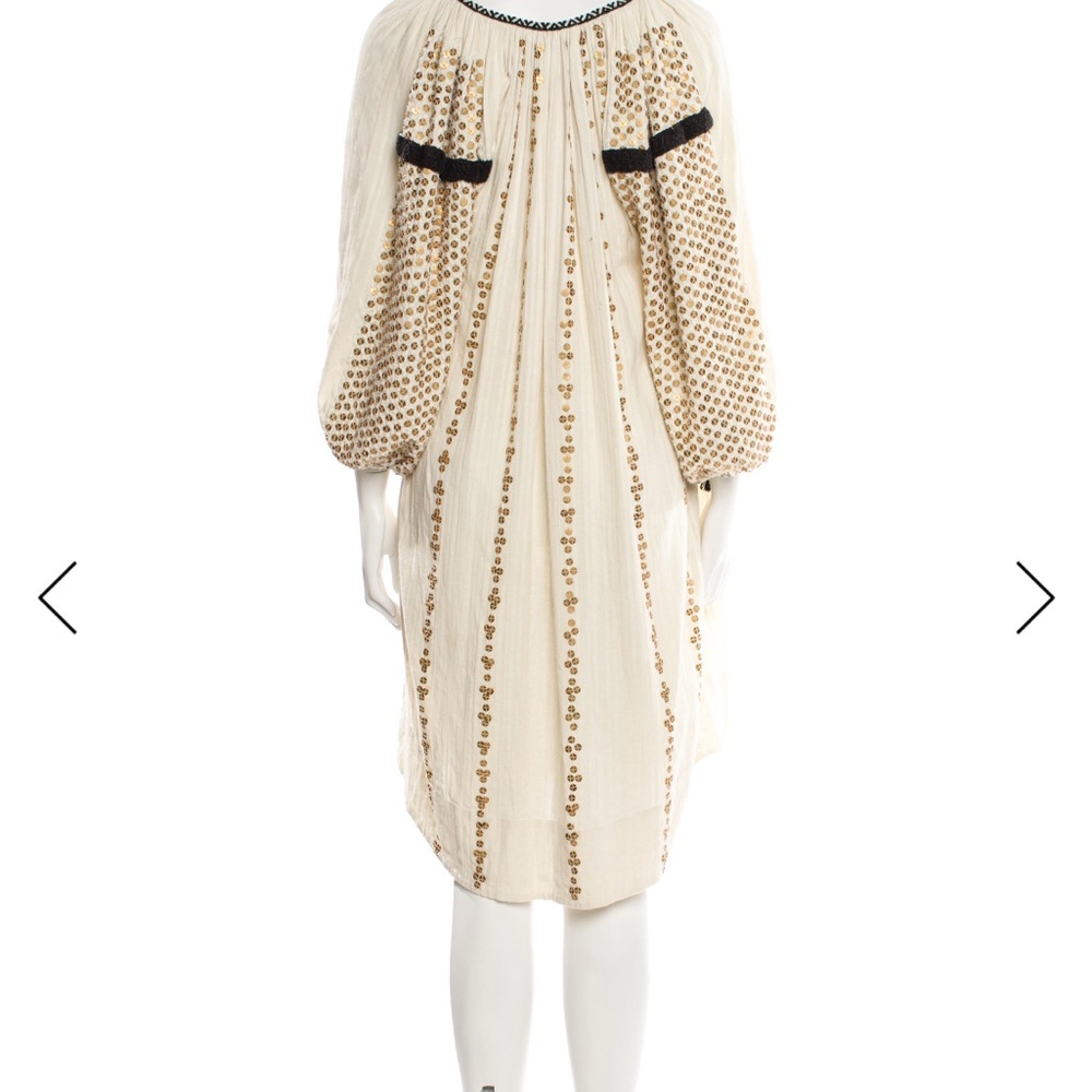Isabel Marant Cream and Black Long Sleeve Dress